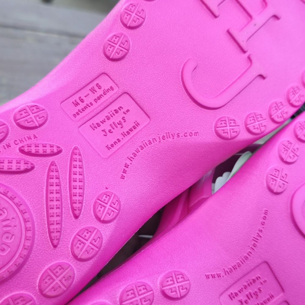 Pink and Green Flip Flops Sandals Sz 7 - Picture 6 of 6